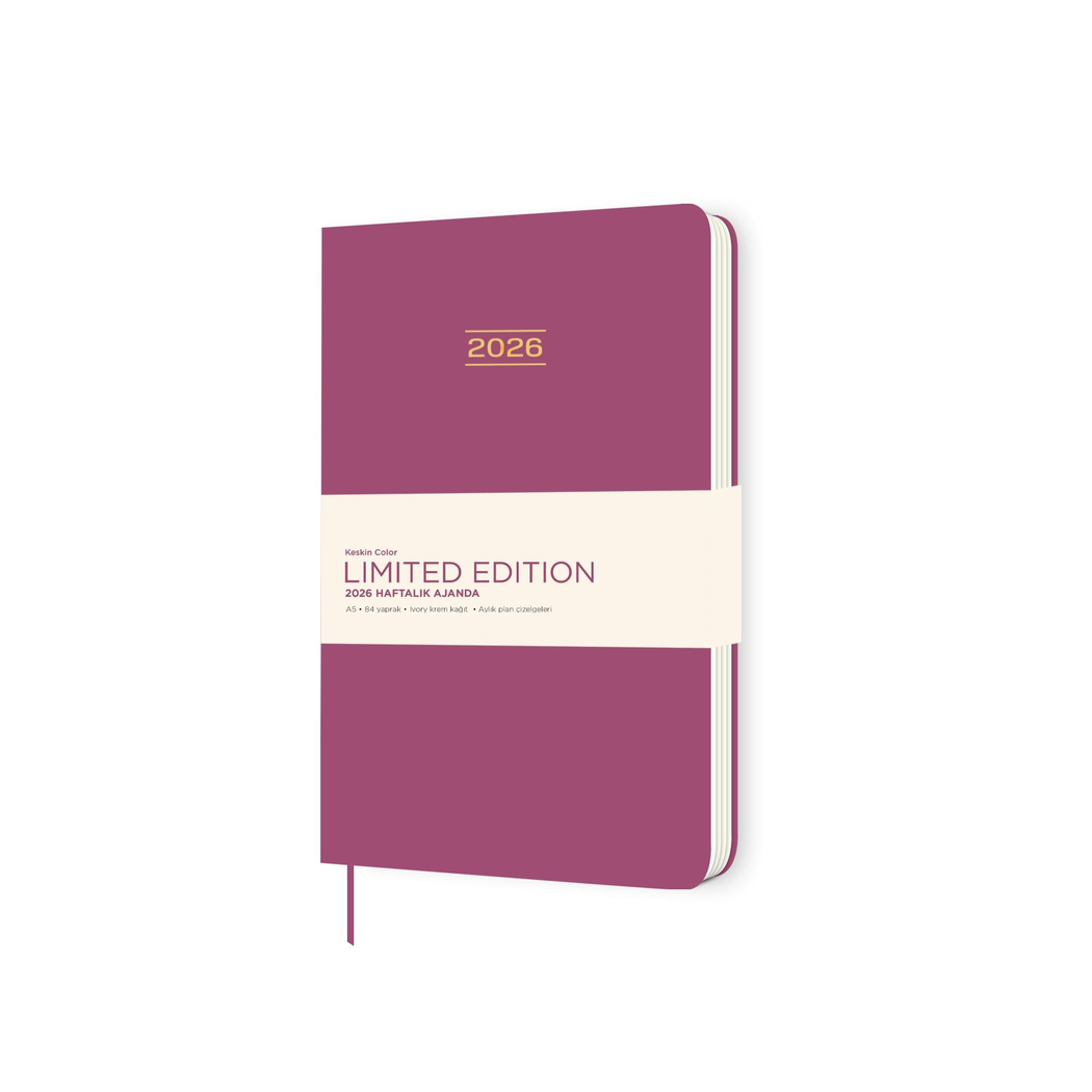 Keskin 2026-A5 Ciltli Limited Edition Haftalık Ajanda - Pembe