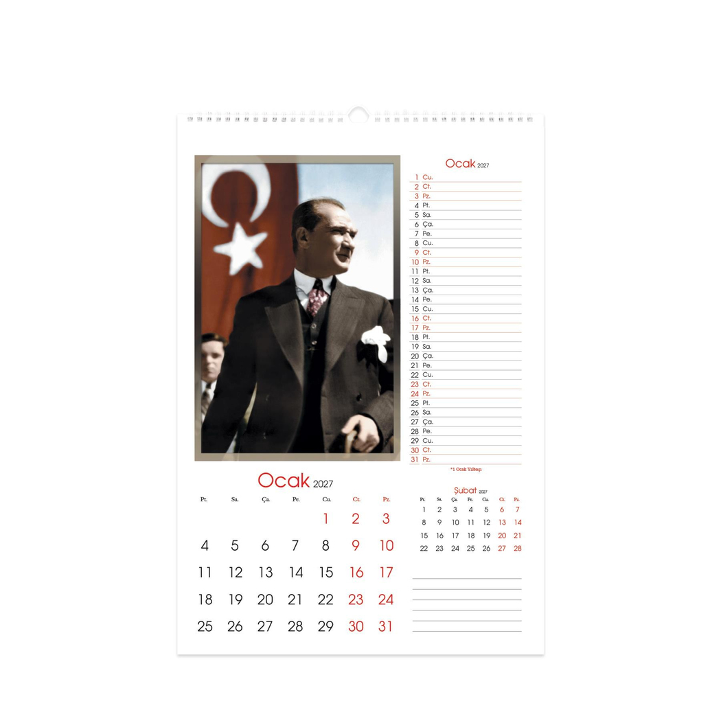 Keskin 2027-31*43 12 Yp.Spr.Duvar Takvimi-Atatürk