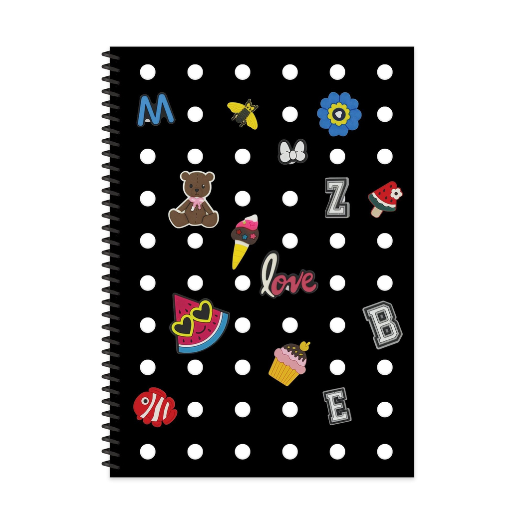 Keskin A4 Kareli PP Kapak Fun Defter - Siyah