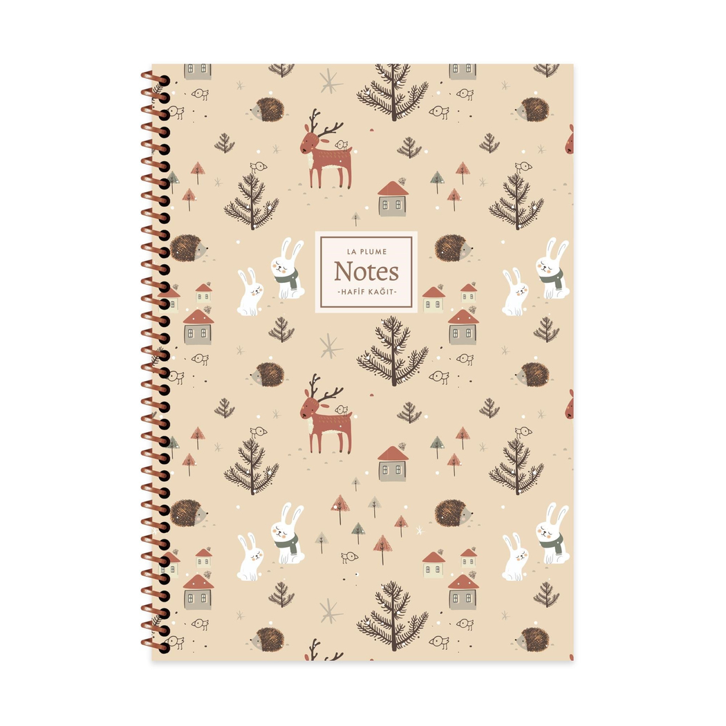 Keskin A4 Kareli PP Kapak La Plume Forest Defter - Tavşan