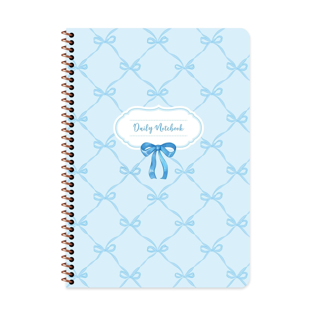 Keskin A4 Kurdele Çizgili Spiralli Karton Kapak Defter - Mavi Kurdele