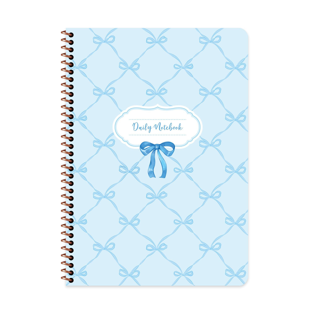 Keskin A4 Kurdele Çizgili Spiralli Karton Kapak Defter - Mavi Kurdele
