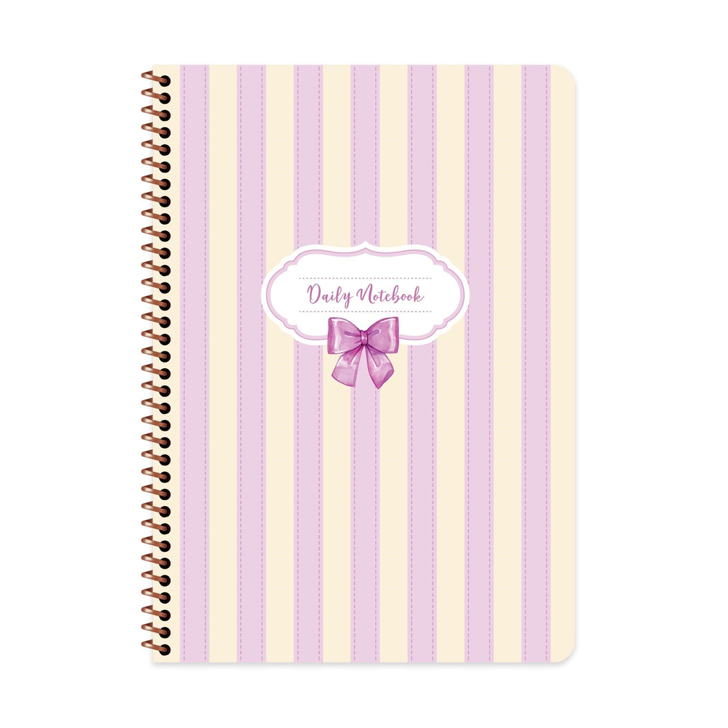 Keskin A4 Kurdele Kareli Spiralli Karton Kapak Defter - Mor Kurdele