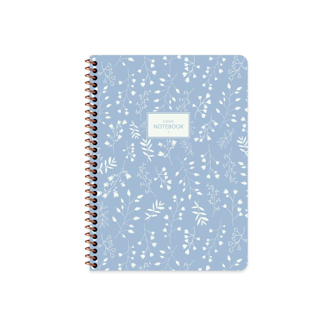 Keskin Color 16.5x22.5 Çizgili Defter Pastel Flora - Mavi