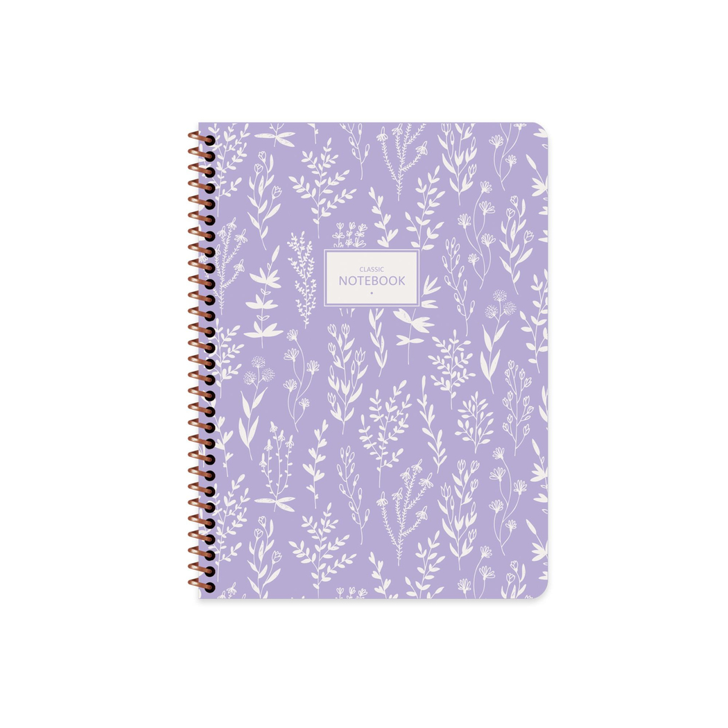 Keskin Color 16.5x22.5 Çizgili Defter Pastel Flora - Mor