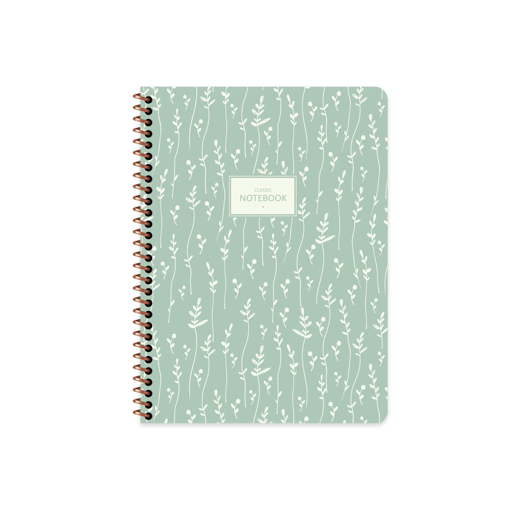 Keskin Color 16.5x22.5 Çizgili Defter Pastel Flora - Yeşil