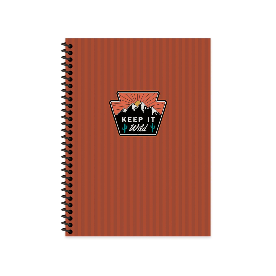 Keskin Color Çizgili Spiralli Sert Kapak Outdoor Defter Bordo