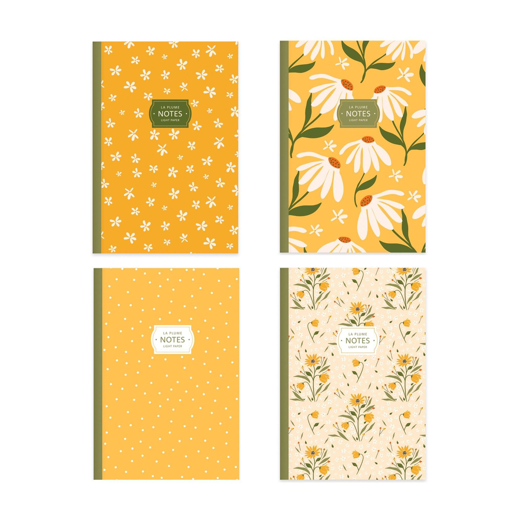 Keskin Color Çizgili Tel Dikişli 4'lü Defter Seti Sarı