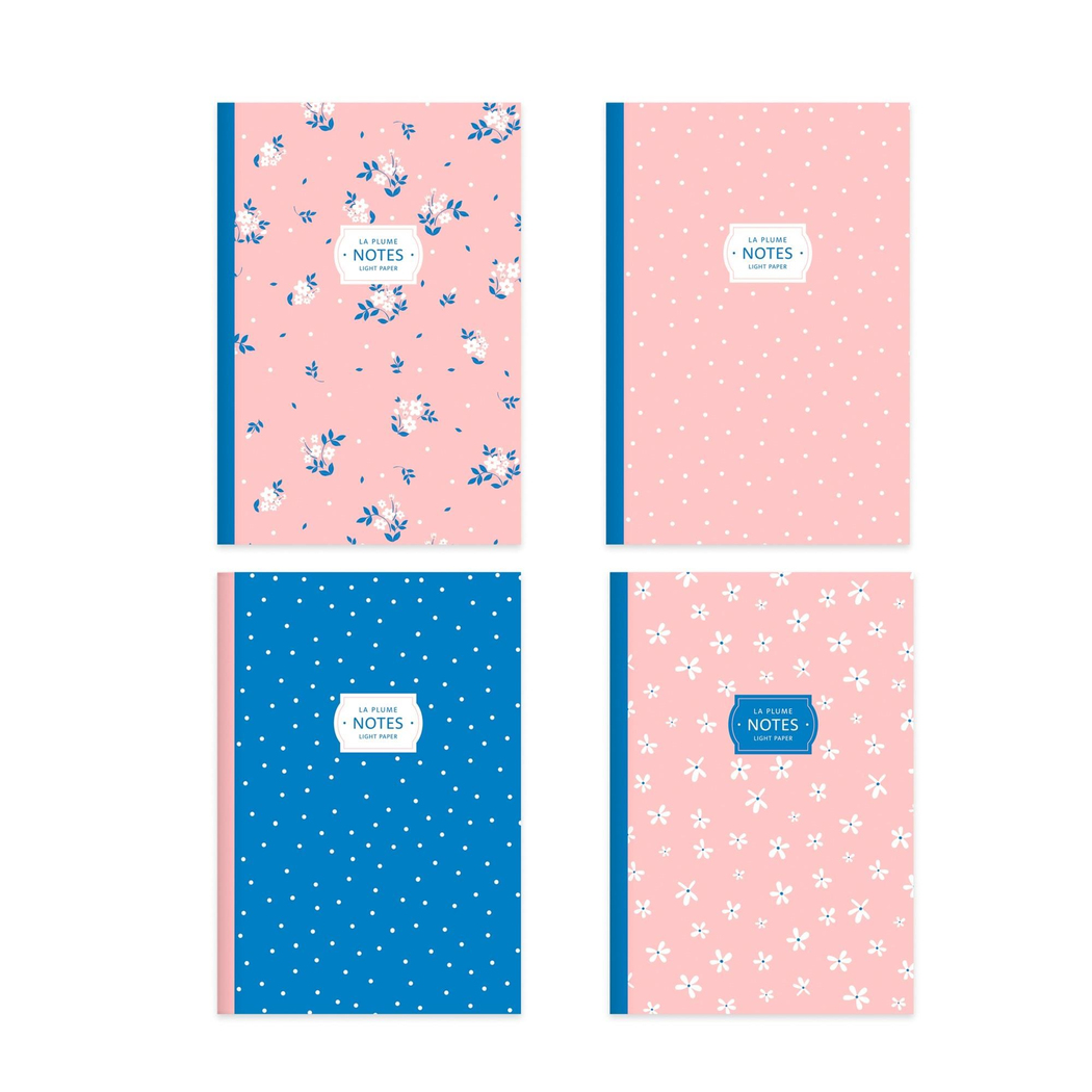 Keskin Color Çizgili Tel Dikişli 4'lü Defter Seti Pembe