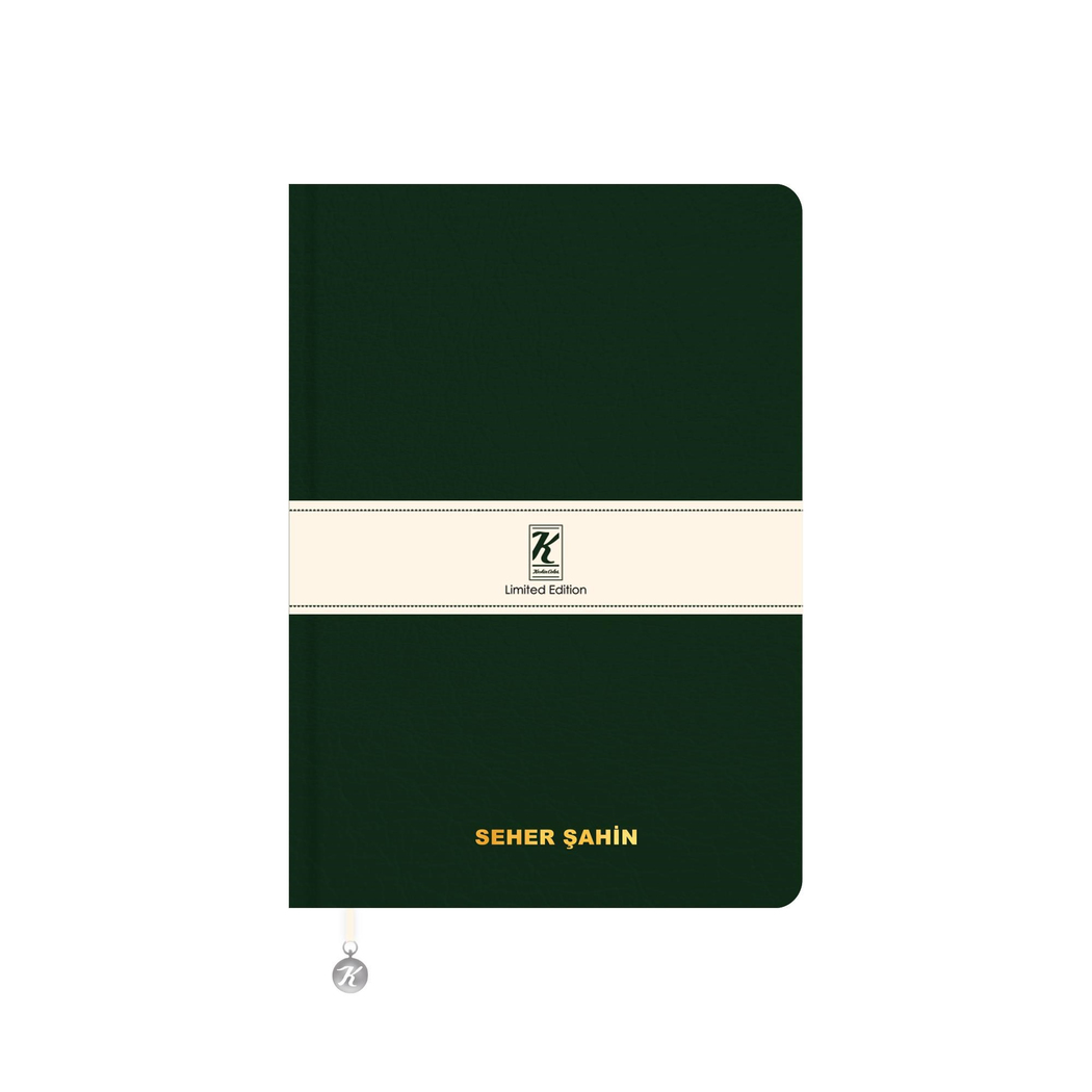 Kişiselleştirilebilir Termo Deri ve Esnek Kapak Limited Edition Defter 17 x 24 CM - Yeşil