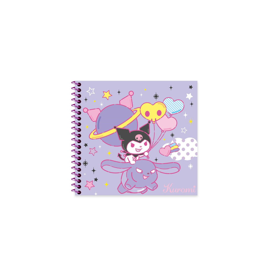 Kuromi 16x15 Spiralli Sert Kapak Çizgili Defter - No:03