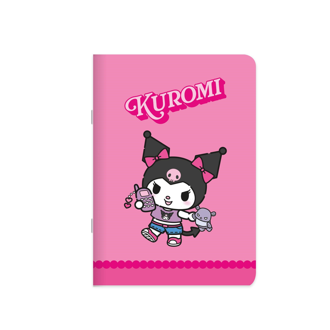 Kuromi 18,5x26 Tel Dikişli Karton Kapak Çizgili Defter - Fuşya