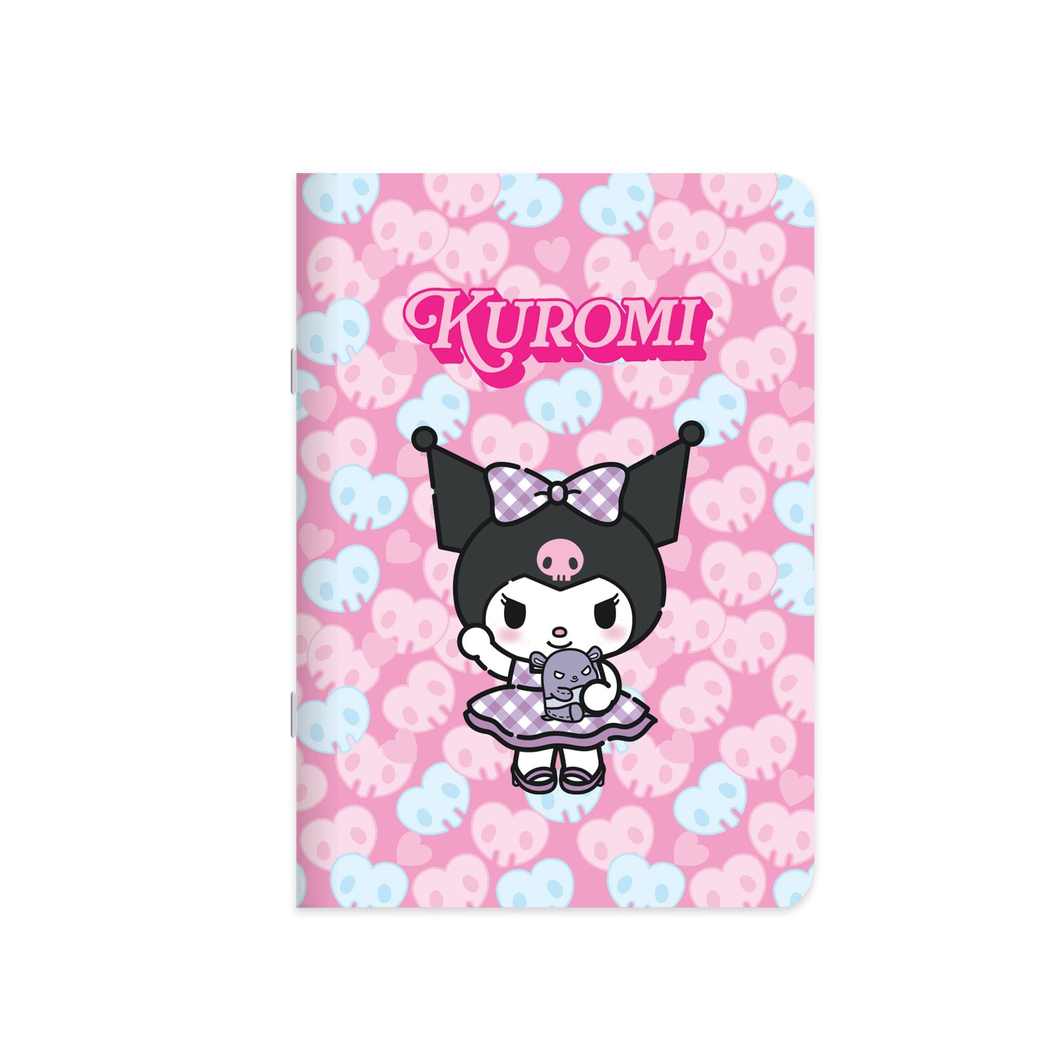 Kuromi 18,5x26 Tel Dikişli Karton Kapak Çizgili Defter - Pembe
