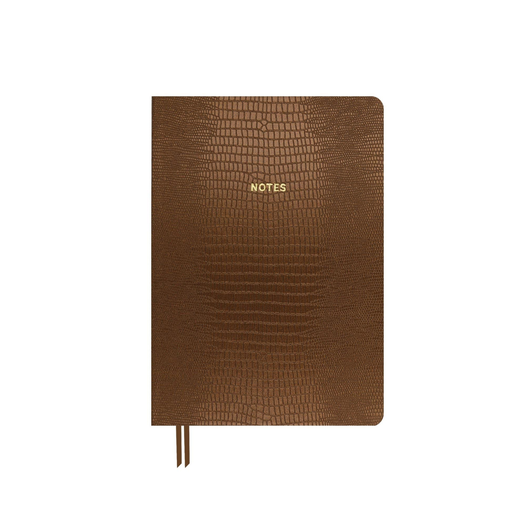 Limited Edition A5 Ciltli Sert Kapak Yılan Derisi Defter Kahverengi