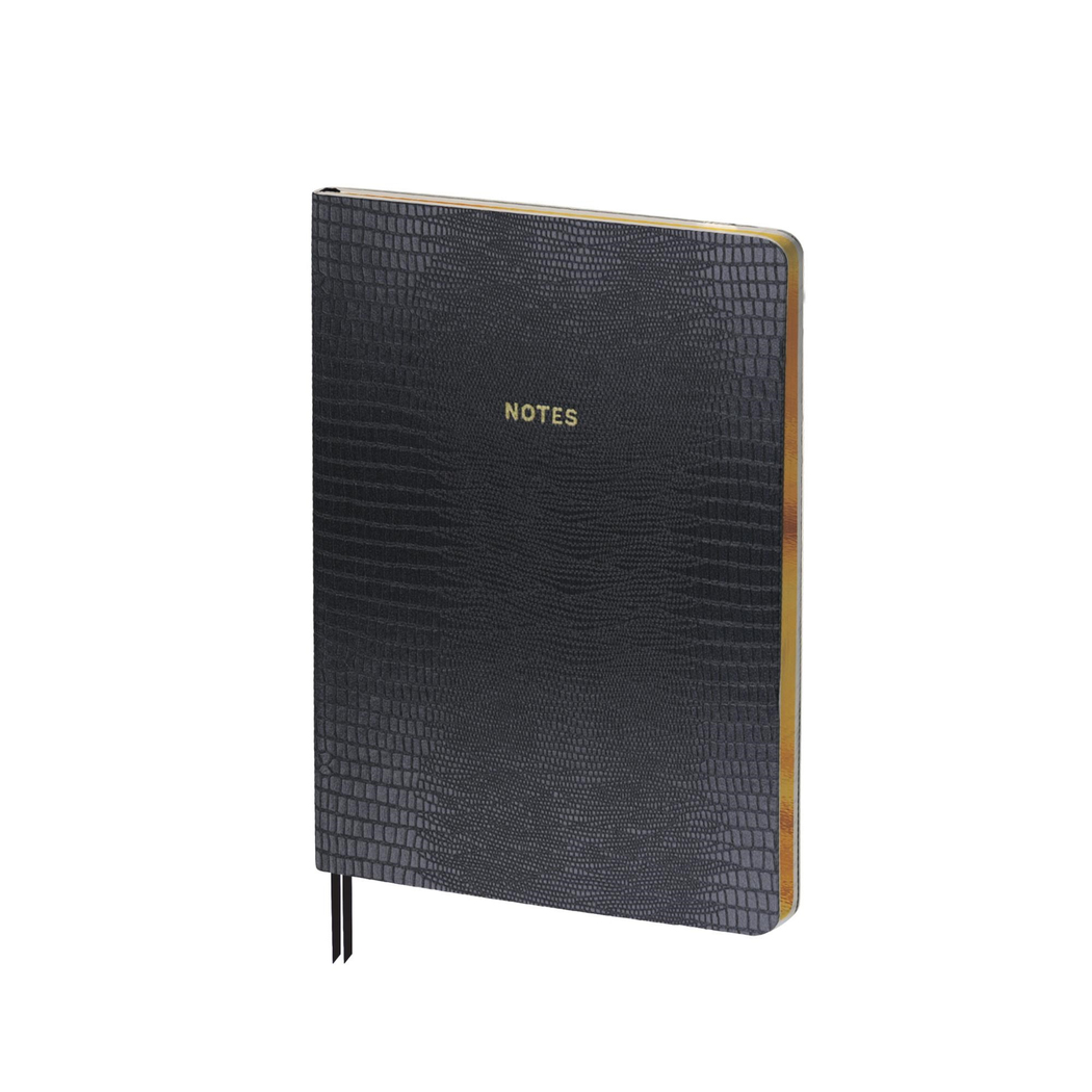 Limited Edition A5 Ciltli Sert Kapak Yılan Derisi Defter Siyah
