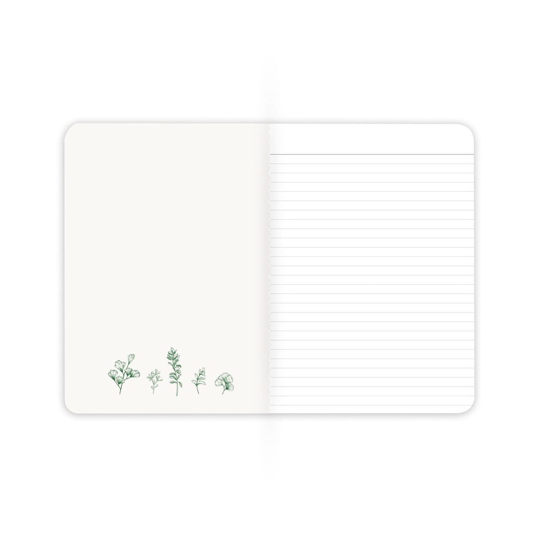 Limited Edition B5 Terzi Dikişli Karton Kapak 2'li Not Defteri - Green/Pink Botanical