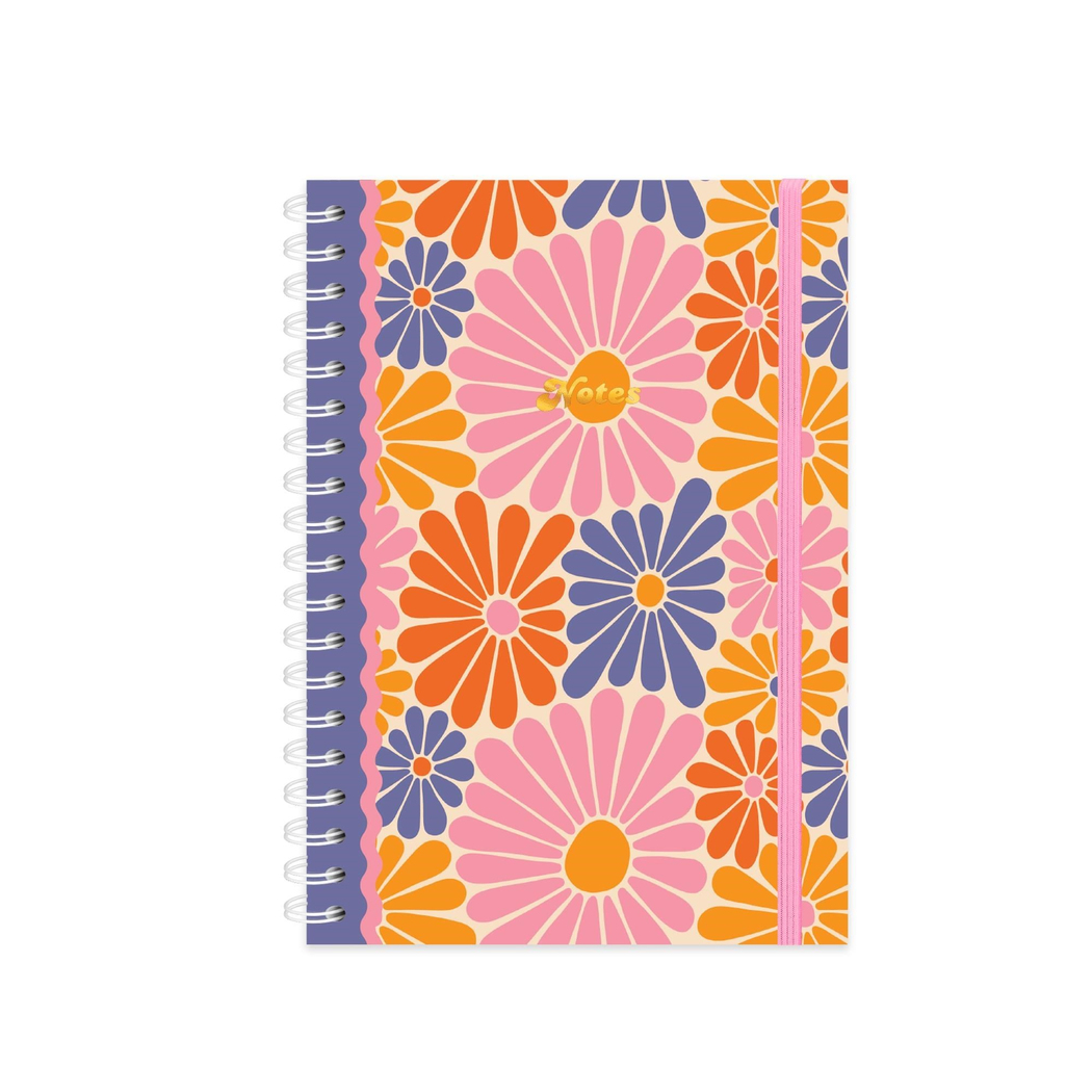 Limited Edition Spiralli Defter Çiçekler Pembe 19x25