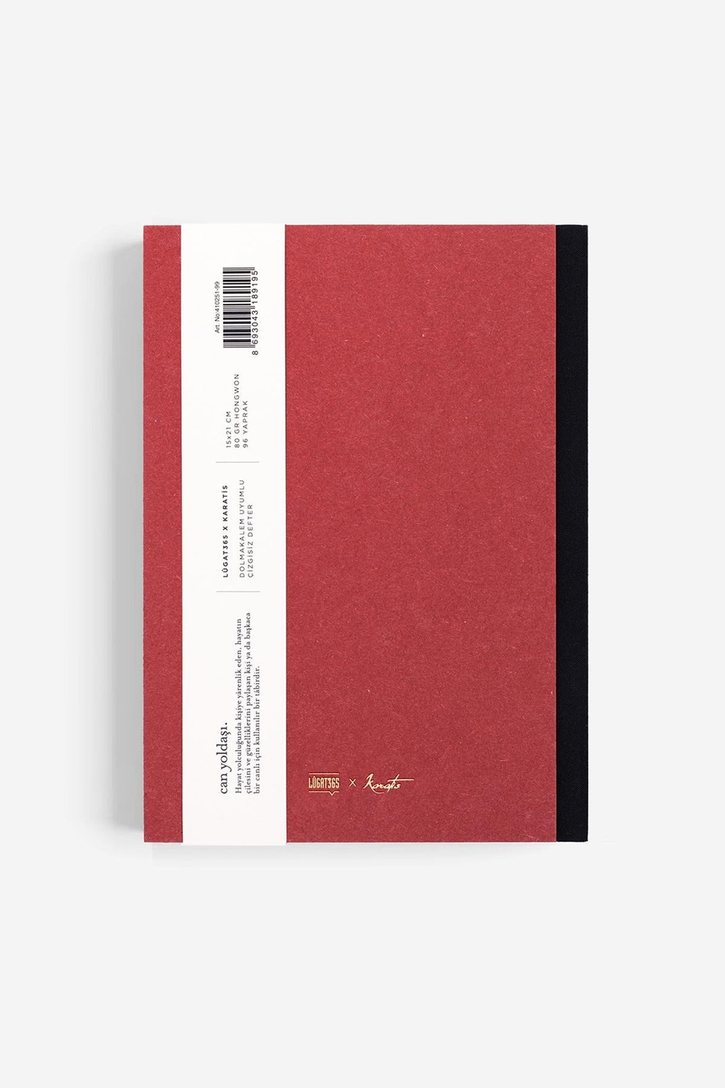 Lugat365 x Karatis 15*21 96 Yp.Düz Defter-Can Yoldaşı
