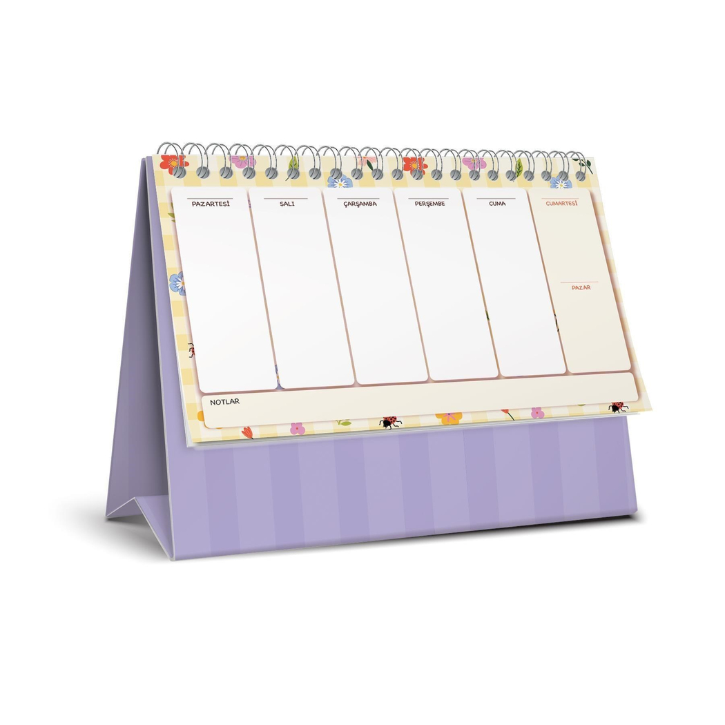 Masaüstü Planlayıcı Sert Kapak Süresiz Ajanda 13,5 x 21 cm - Sarı