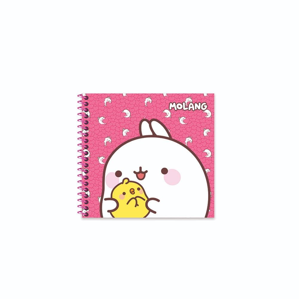 Molang 16x15 Spiralli Sert Kapak Çizgili Defter - Pembe