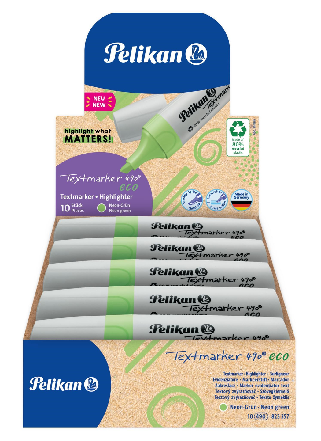 Pelikan 490 Eco Fosforlu Kalem Neon Yeşil
