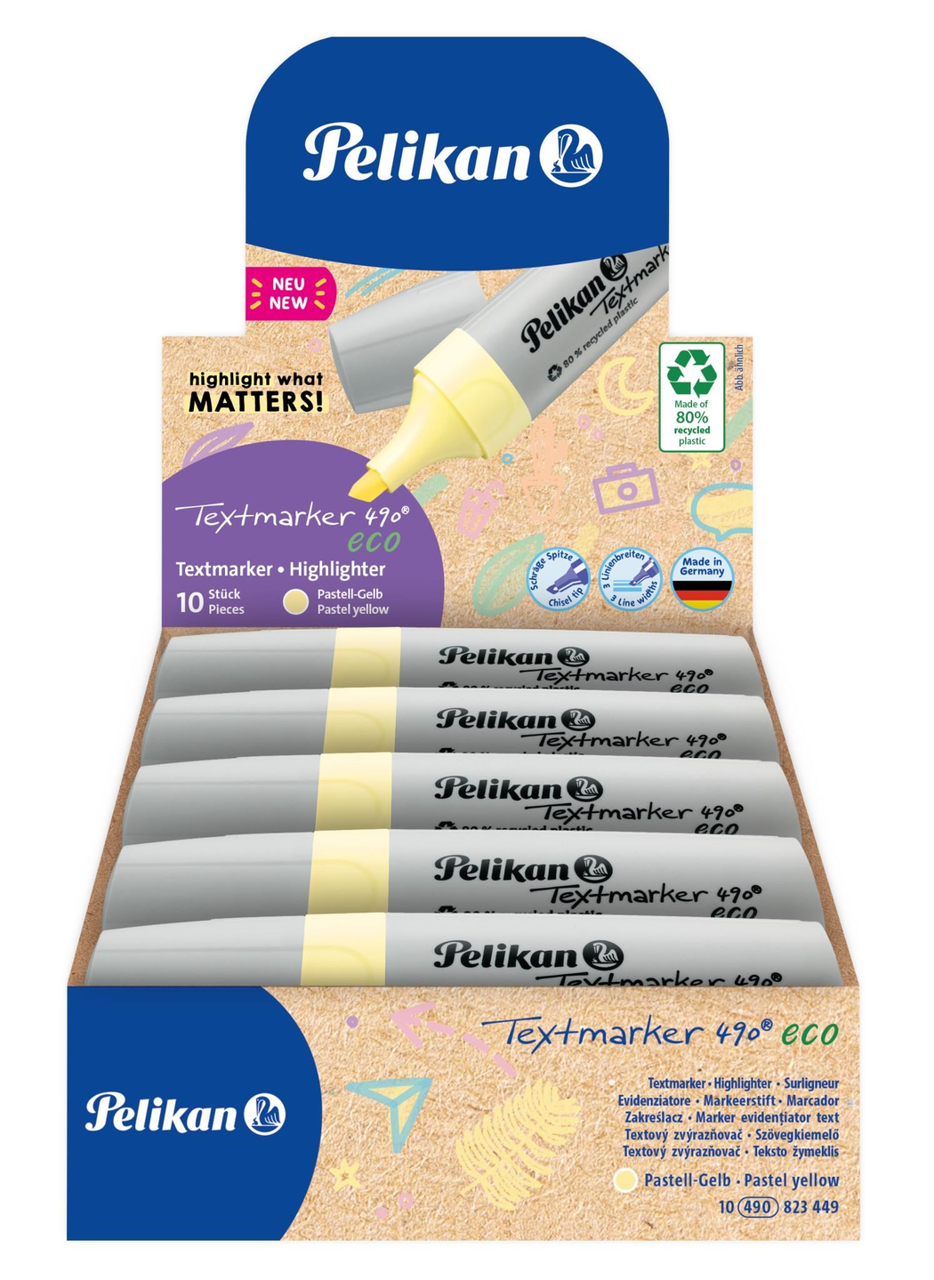 Pelikan 490 Eco Fosforlu Kalem Pastel Sarı
