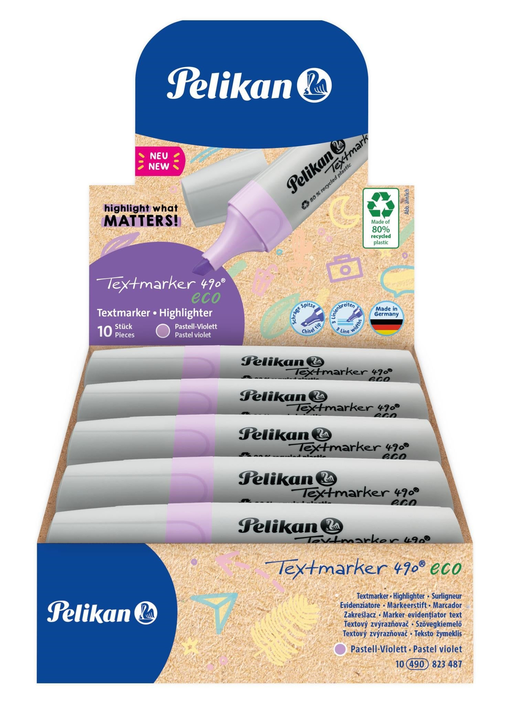 Pelikan 490 Eco Fosforlu Kalem Pastel Lila