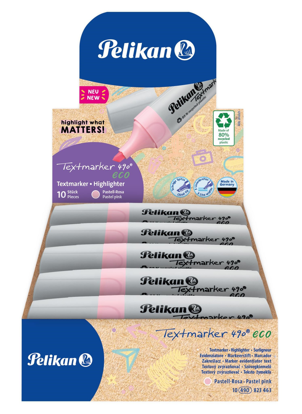 Pelikan 490 Eco Fosforlu Kalem Pastel Pembe