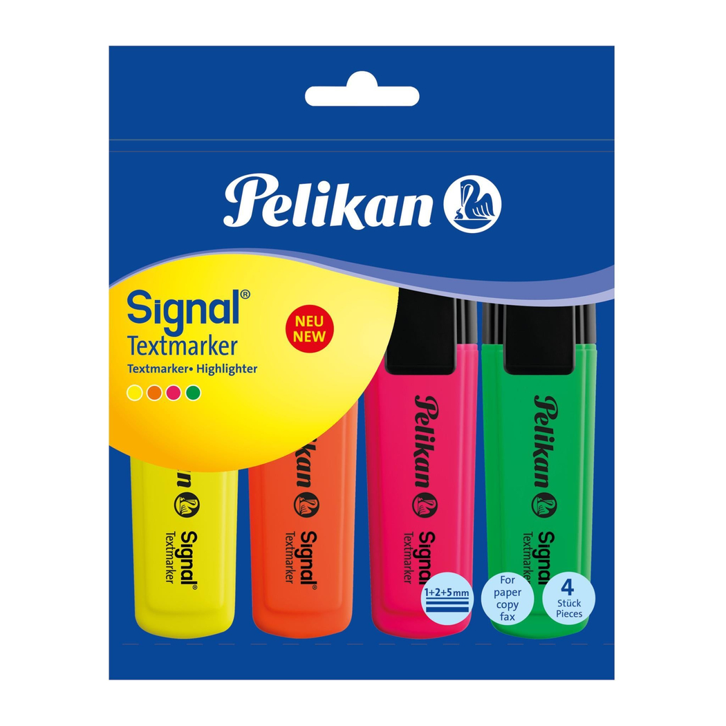 Pelikan Signal Fosforlu Kalem - 4'lü Karışık Renk