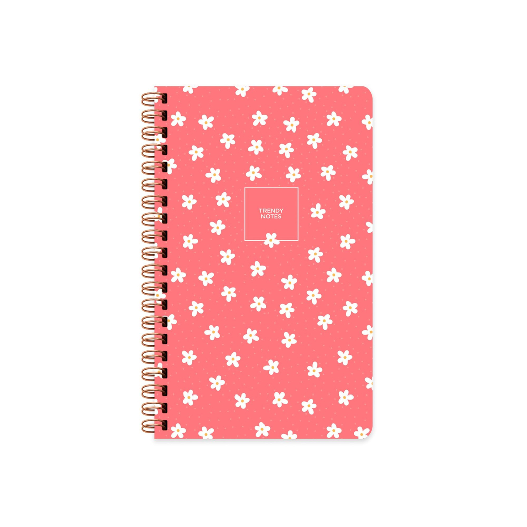 Sert Kapak Düz Spiralli Çiçek Defter Minik Papatya 13x21