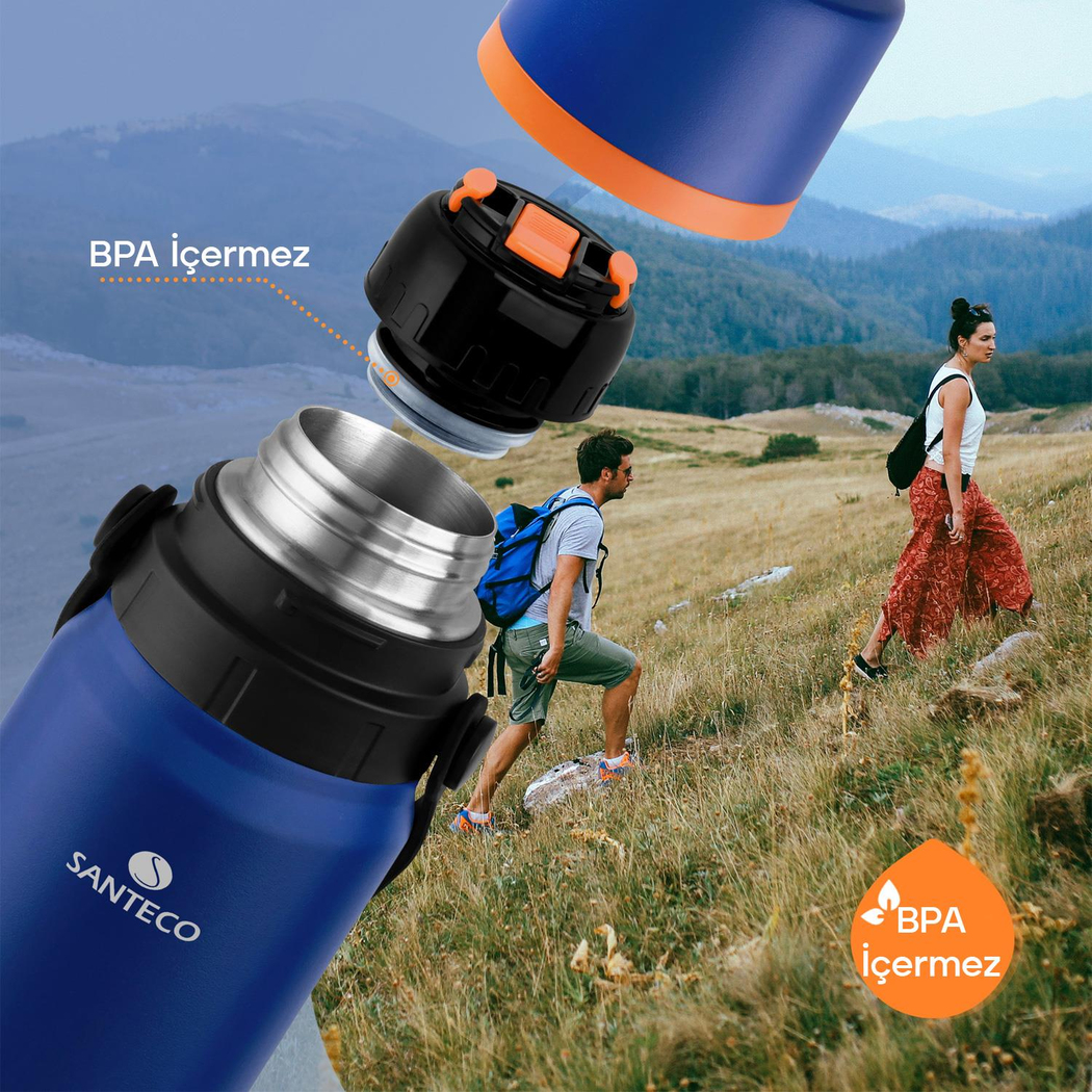 Santeco Geilo Çok Amaçlı Termos 1.2 L- Mavi