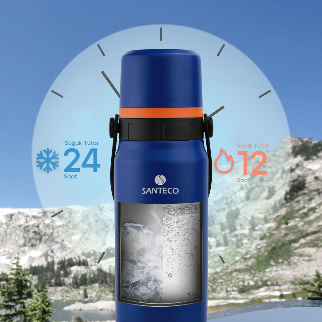 Santeco Geilo Çok Amaçlı Termos 1.2 L- Mavi