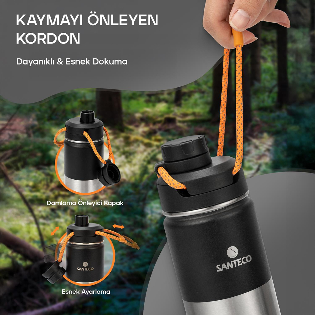 Santeco Ktwo Sporcu Termosu 500 Ml-Siyah
