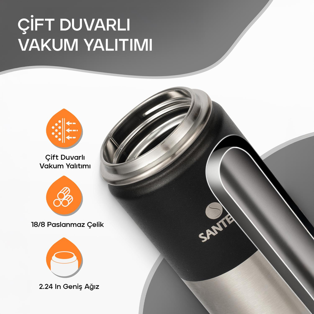 Santeco Ktwo Sporcu Termosu 500 Ml-Siyah