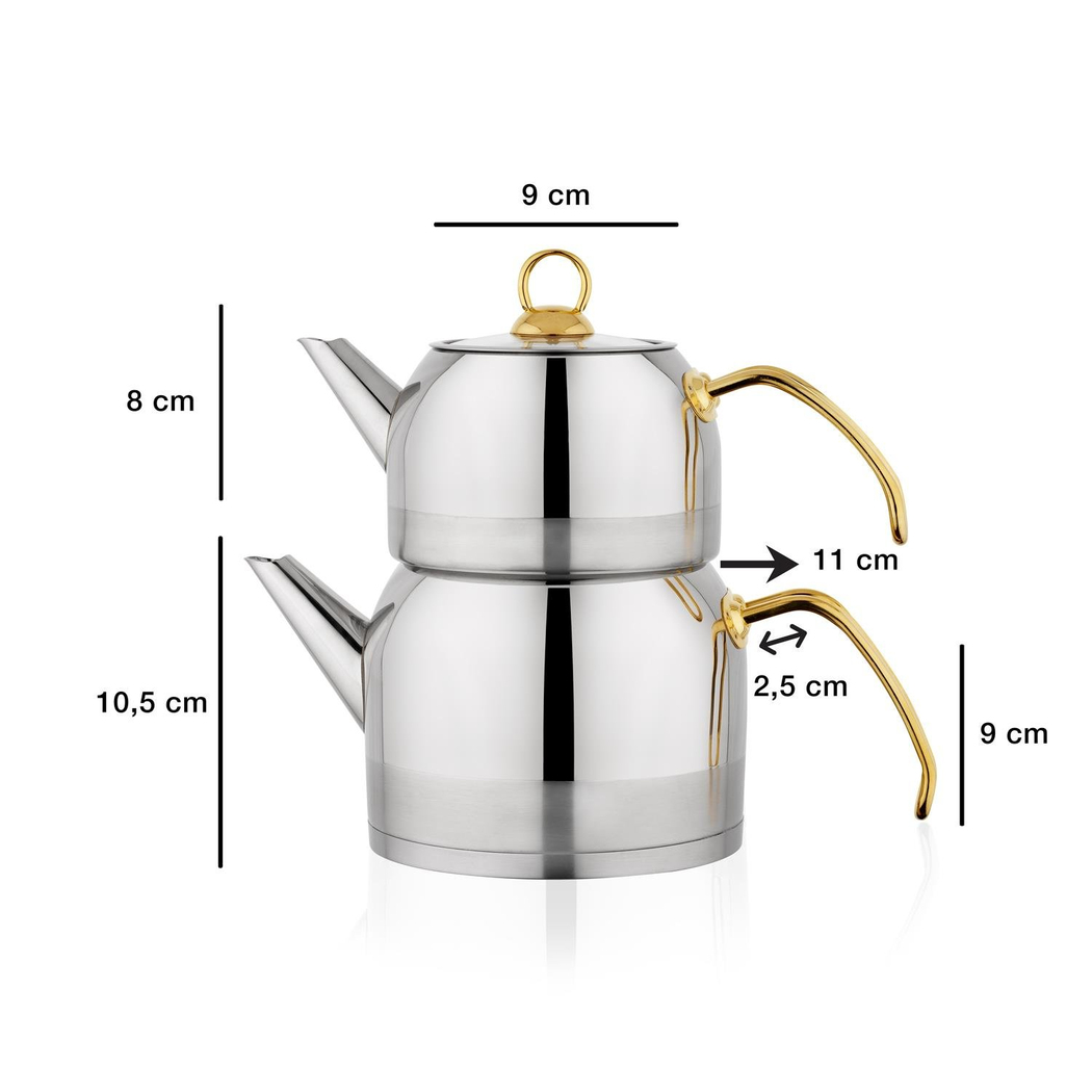 Schafer Ada Çaydanlık Takımı (Küçük Boy) 4 Parça-Gold