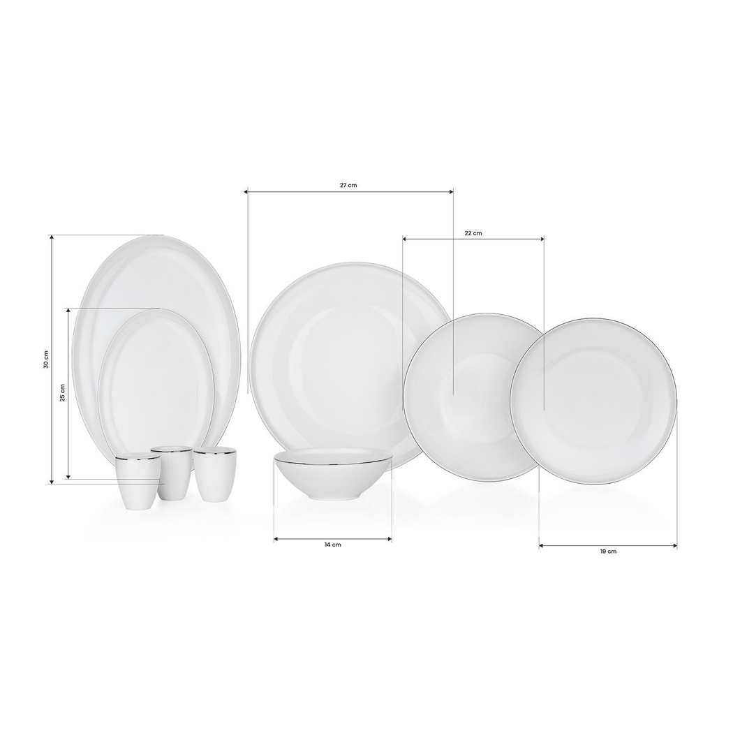 Schafer Chance Platin Yemek Takımı 56 Parça-Platin