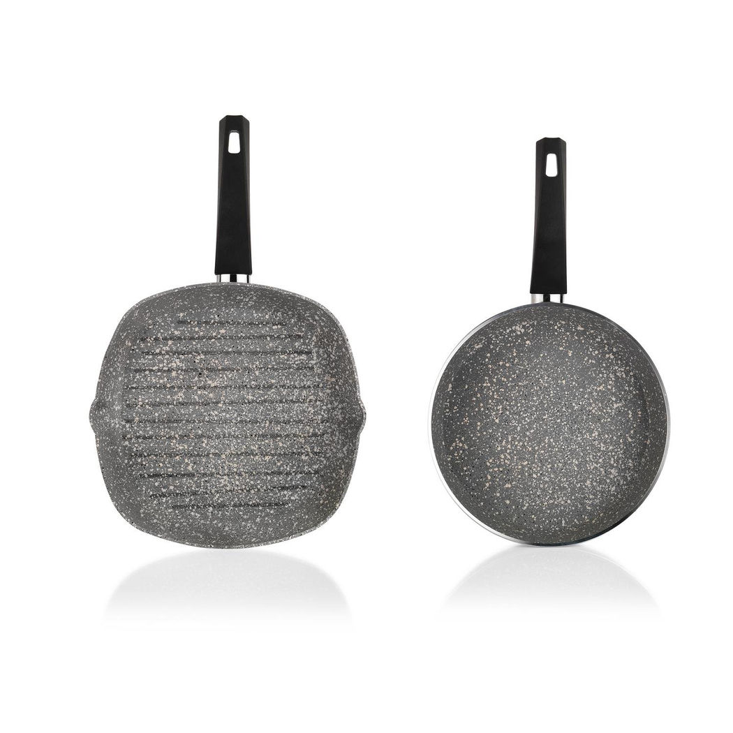 Schafer Eternal 2 li Set Grill Tava 28Cm+Tava 26Cm-Gri