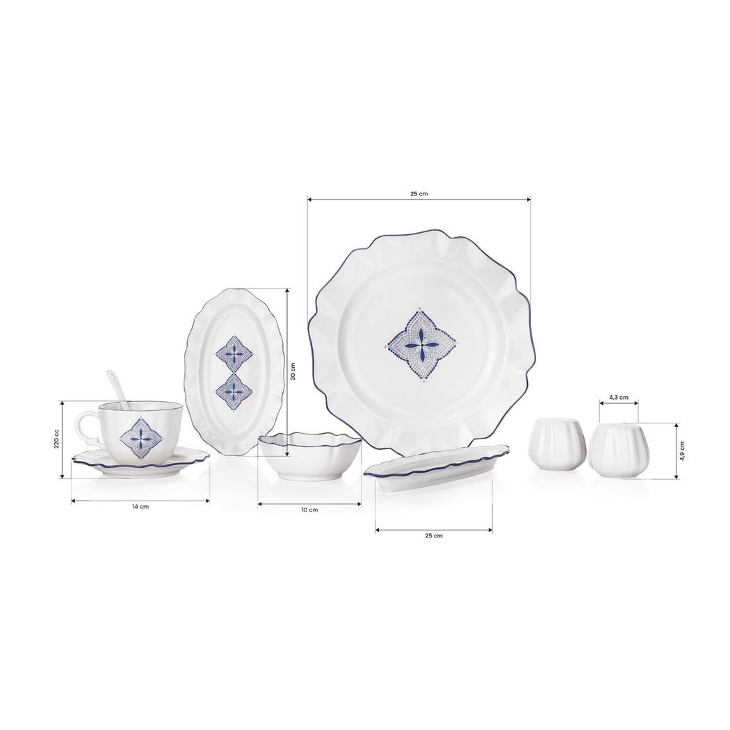 Schafer Fiora Kahvaltı Takımı 32 Parça-Lacivert