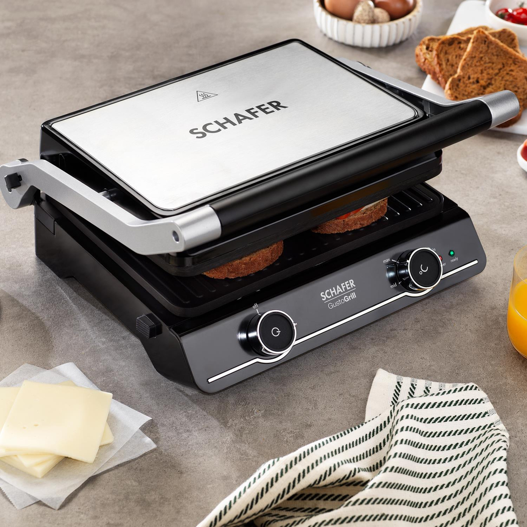Schafer Gusto Grill Izgara Ve Tost Makinesi-Inox