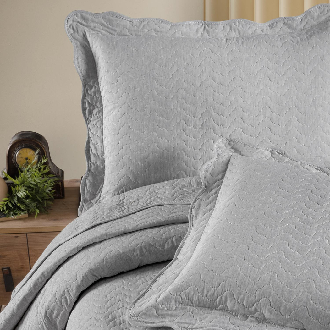 Schafer Home Elegance Yatak Örtüsü Seti 3 Parça-Gri