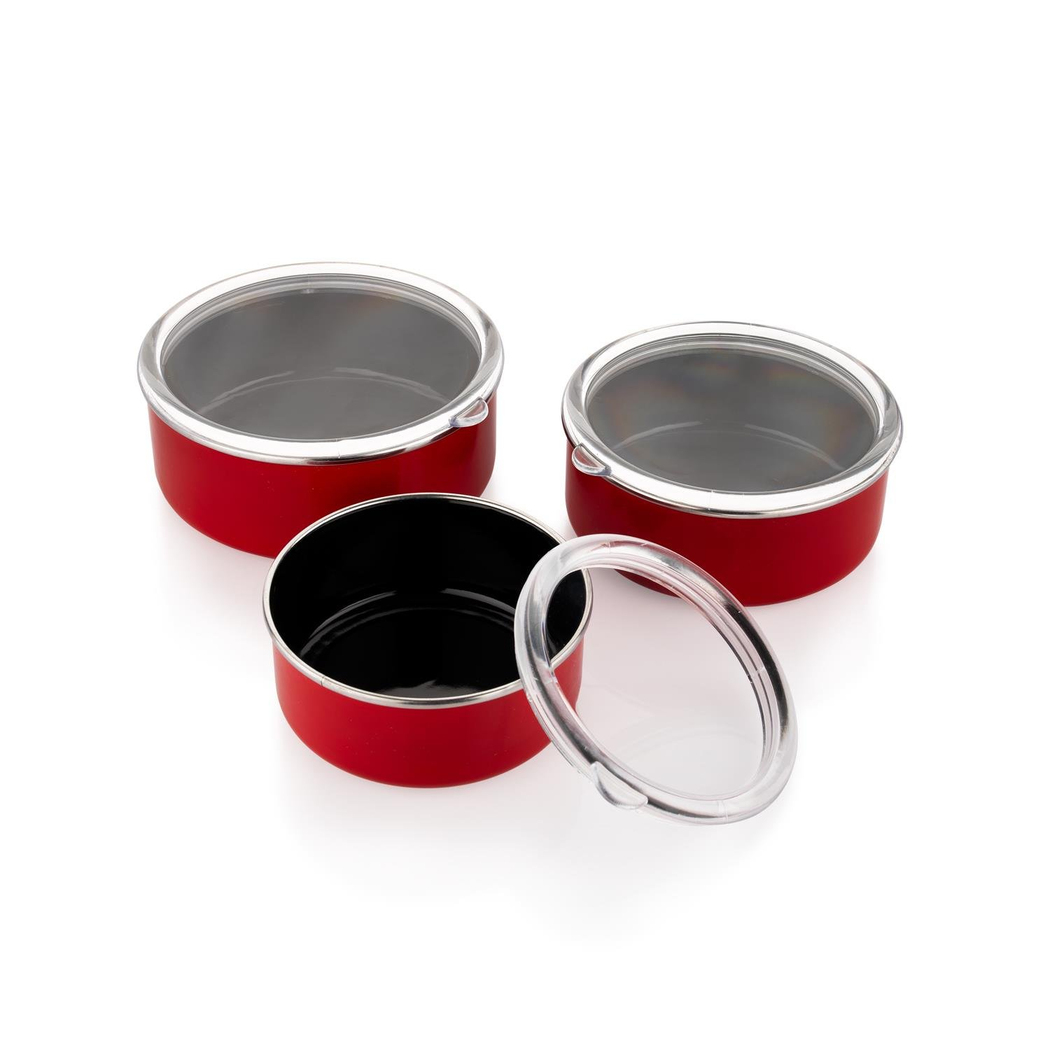 Schafer Komfort 3 lü Saklama Kabı Seti 6 Parça-Kırmızı