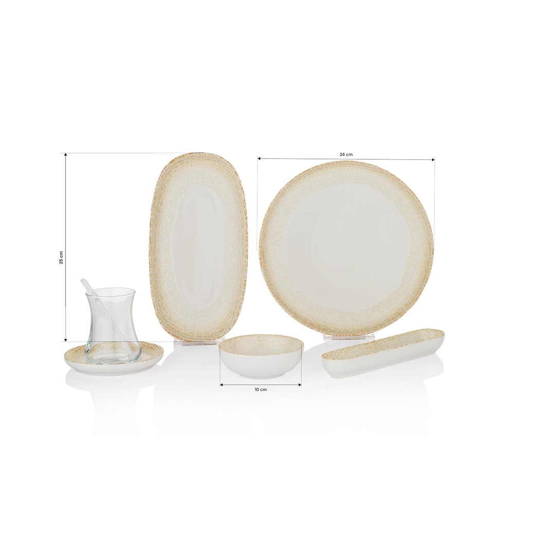 Schafer Lora Kahvaltı Takımı 32 Parça-Bej