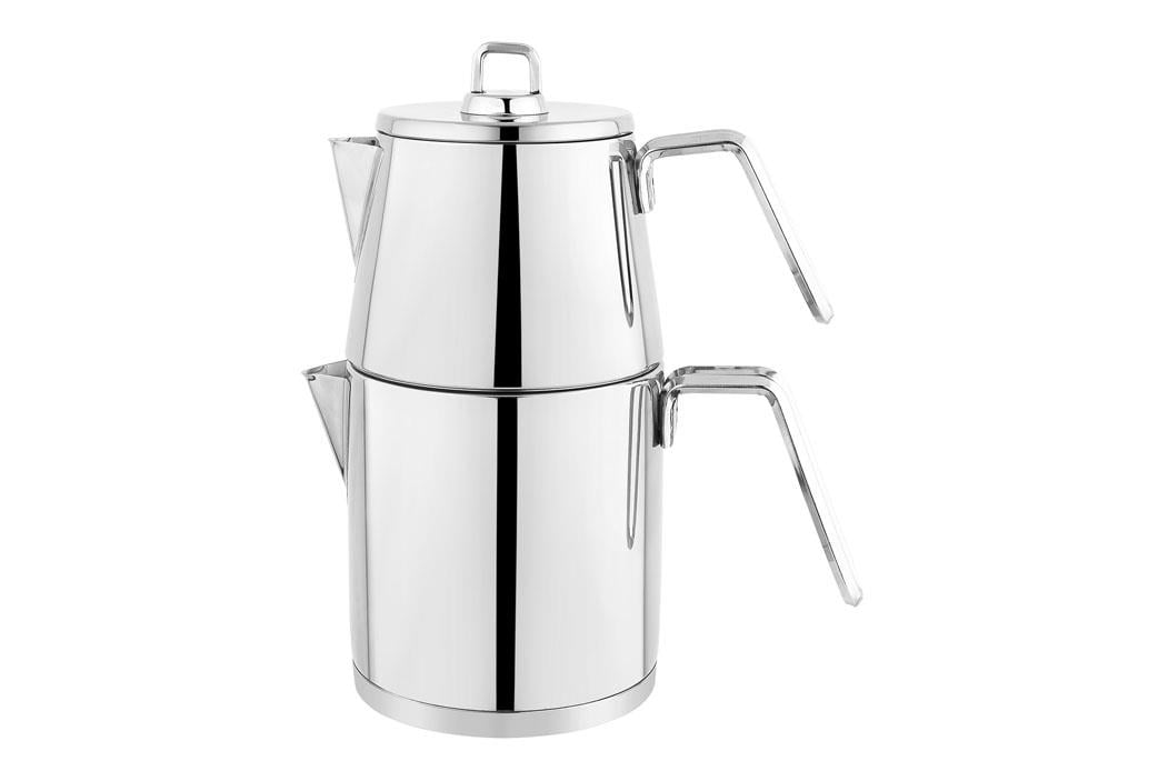 Schafer Napoli Çelik Çaydanlık Takımı (Büyük Boy) 4 Parça-Inox