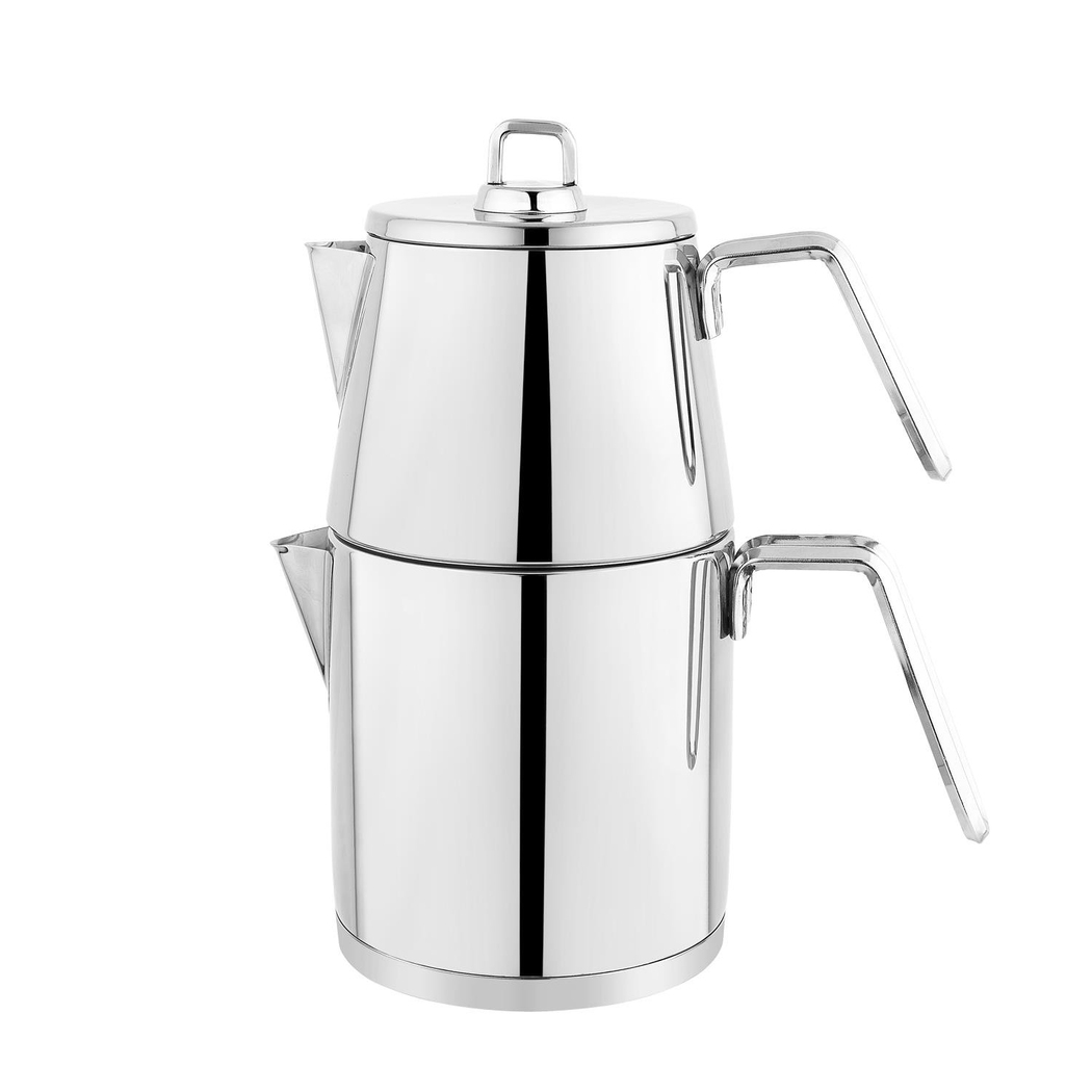 Schafer Napoli Çelik Çaydanlık Takımı (Büyük Boy) 4 Parça-Inox