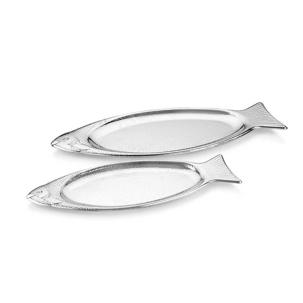 Schafer Ottoman Fish 2 li Sunum Tabağı-Gümüş