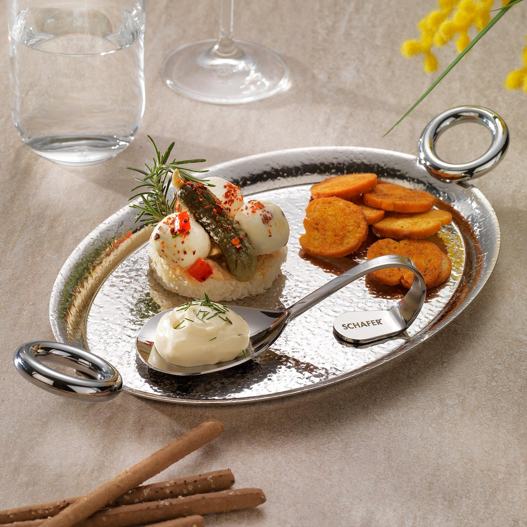 Schafer Ottoman Kahve Sunum Takımı 2 Parça-Gümüş