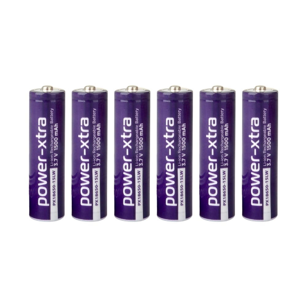 Power-Xtra 3.7V Li-ion 18650 1500 Mah Şarjlı Pil - Başlı - 0.5C 6 Lı Paket