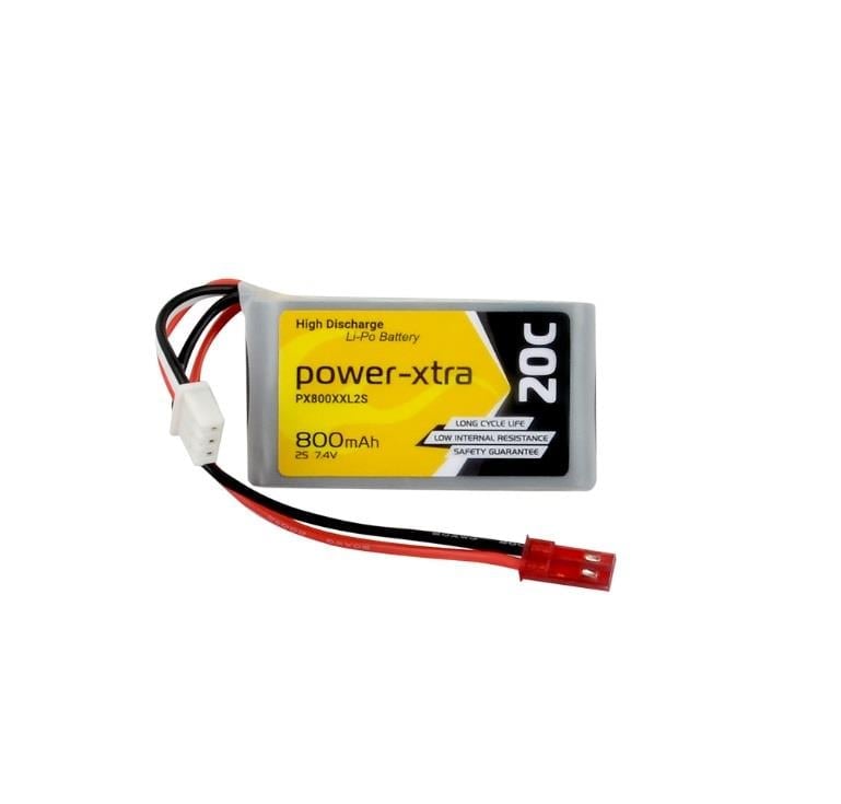 Power-Xtra PX800XXL 7.4V 2S1P 800 mAh (20C) Li-Polymer Pil