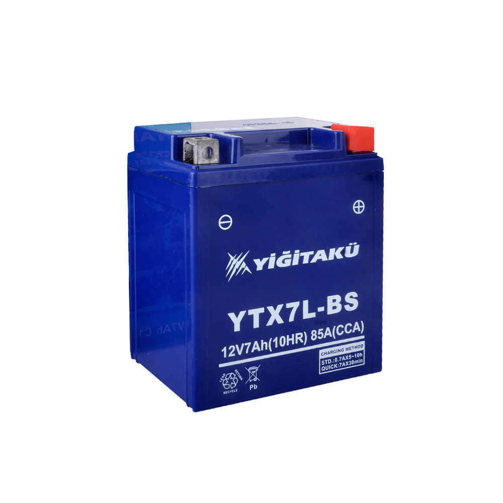 Yiğit 12V 7Ah (C10) Motosiklet Aküsü YTX7L-BS