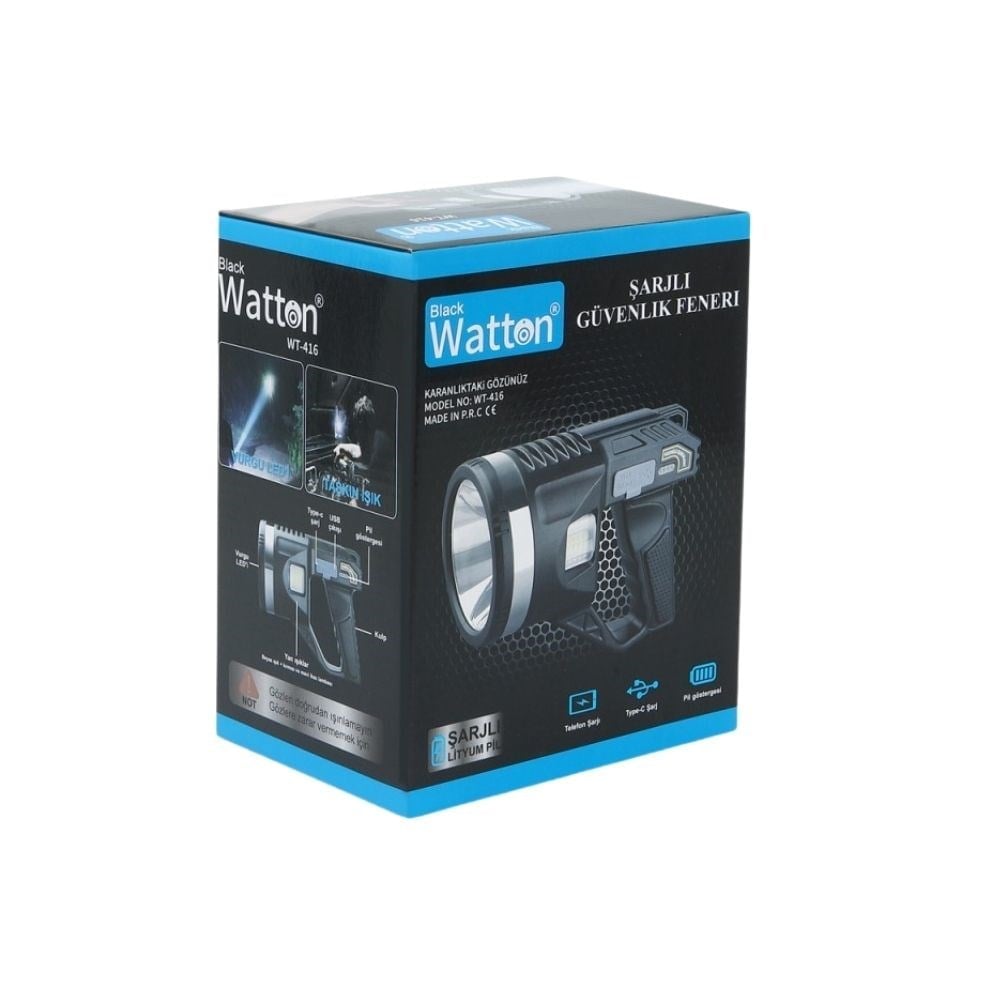 Watton WT-416 Led Şarjlı Projektör Fener